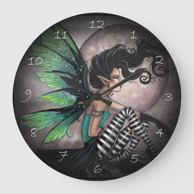 Reloj de arte de fantasía de hadas góticas en Secr (Anverso)