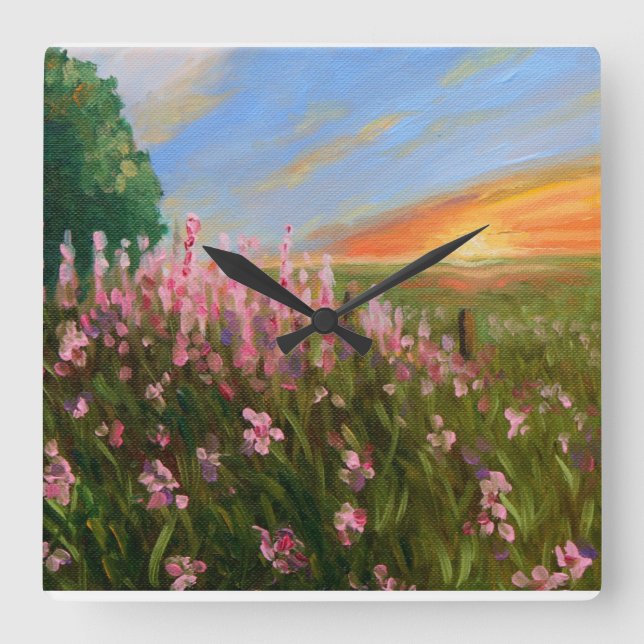 Reloj de arte fino "Flores silvestres en el ocaso" (Anverso)