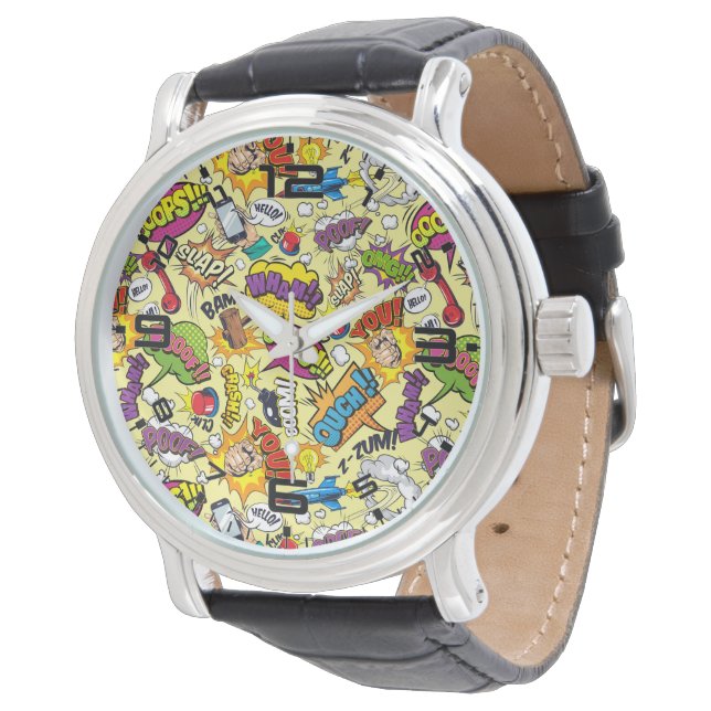 Reloj de arte pop de historietas retro - Audaz Tie (Angular)
