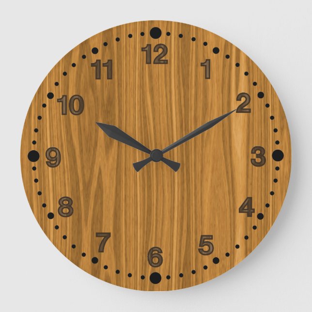 Reloj de aspecto de madera falsa para trabajadores (Anverso)