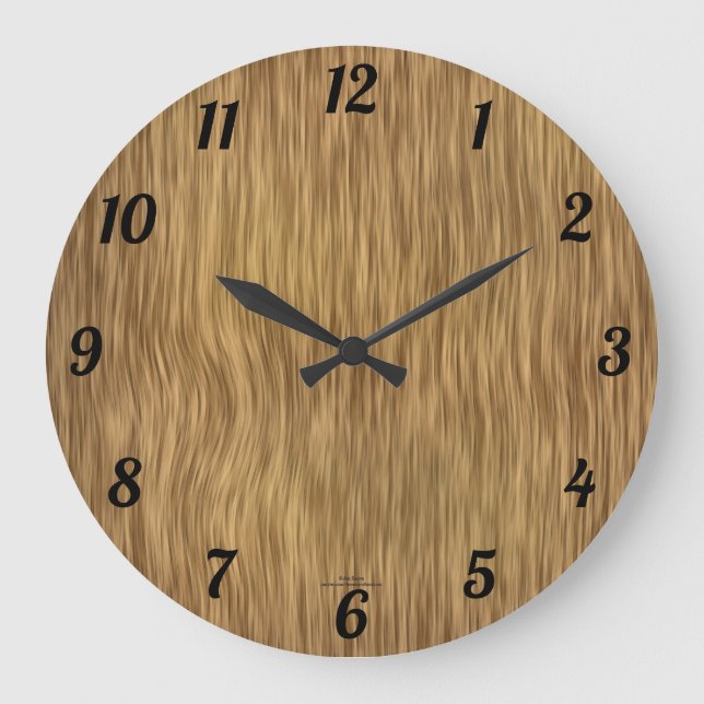 Reloj de aspecto de madera natural (Anverso)