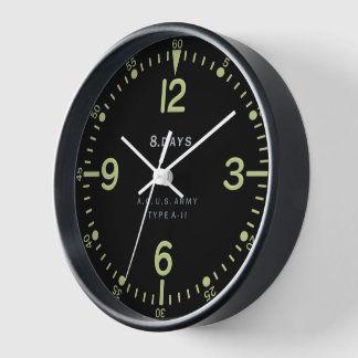 Reloj de avión retro estándar del ejército de Esta