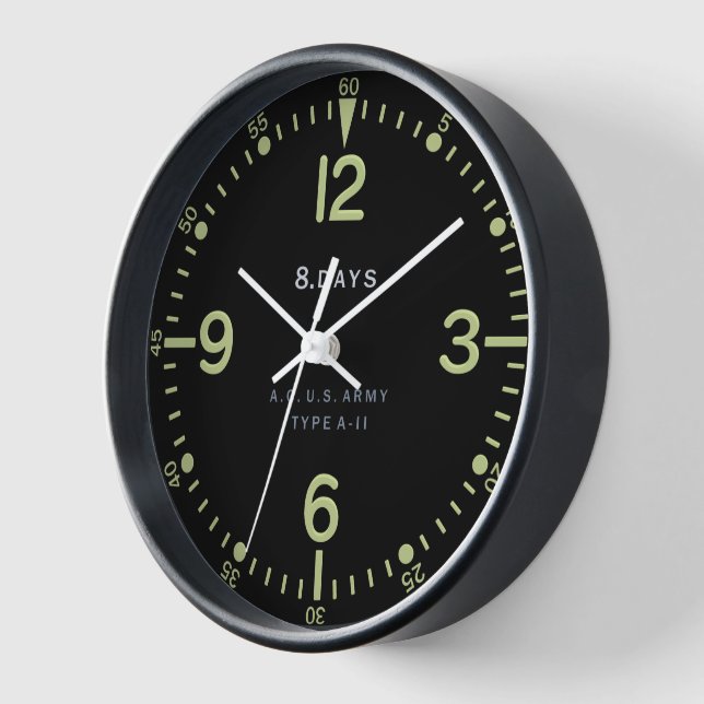 Reloj de avión retro estándar del ejército de Esta (Ángulo)
