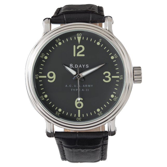 Reloj de avión retro estándar del ejército de Esta (Anverso)