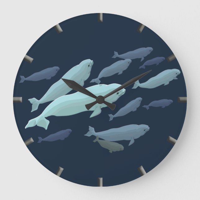 Reloj de ballena Beluga Decoración de ballenas Reg (Anverso)