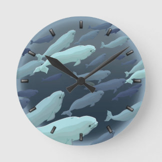 Reloj de ballena Beluga reloj de pared de arte de