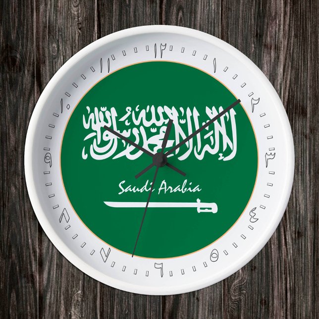 Reloj de bandera saudita y diseño de moda y moda e (Subido por el creador)