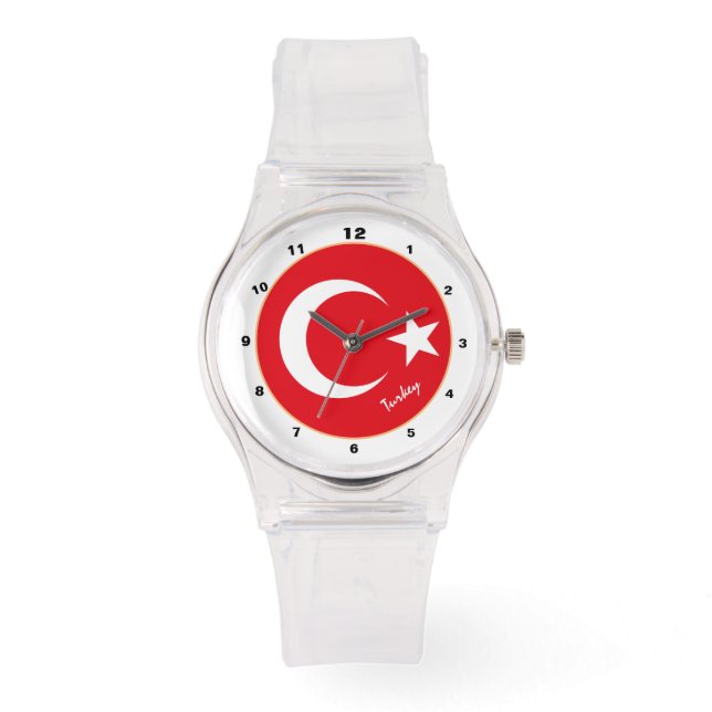 Reloj de bandera turca, reloj de moda y diseño en  (Anverso)