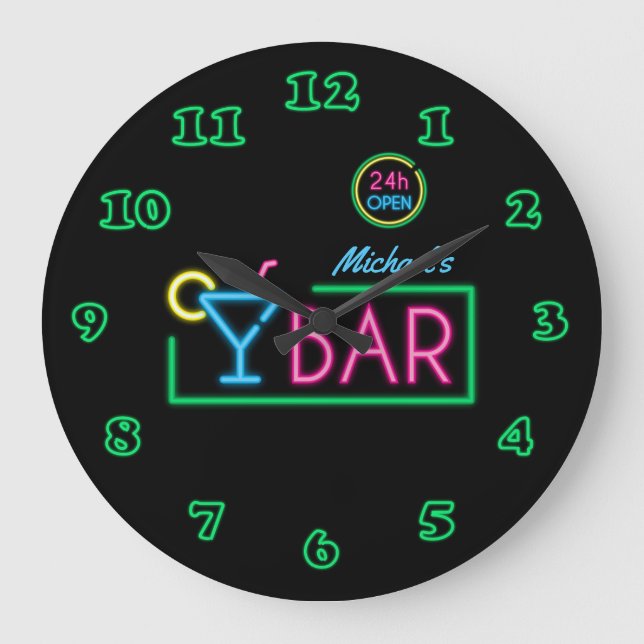 Reloj de barra de inicio privado Neon Light (Anverso)