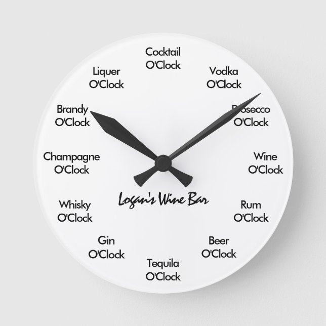 Reloj de barra divertida negro y blanco (Anverso)