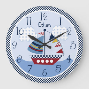 Reloj de bebé "Away/Nautical/Boats" personalizado