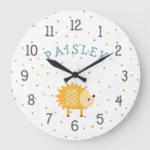 Reloj de bebé de Woodland Hedgehog con nombre
