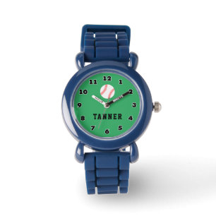 Reloj de béisbol para niños con nombre personaliza
