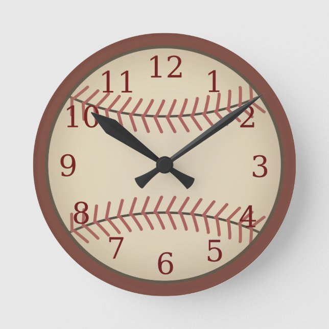 Reloj de béisbol rojo vintage (Anverso)