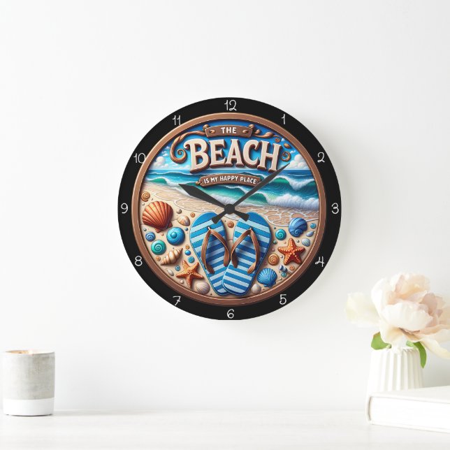 Reloj De Bienvenida De Flip-Flops De Playa (Hogar)