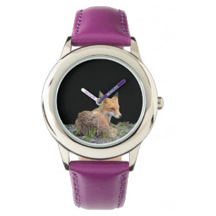 Reloj de bisel ajustable para niños con zorro
