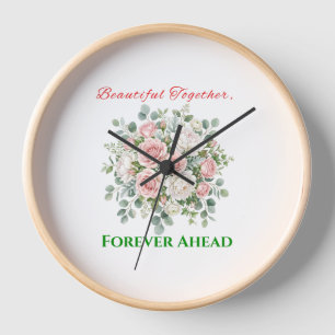 Reloj de boda floral elegante