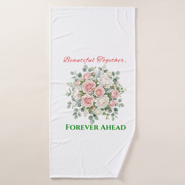 Reloj de boda floral elegante (Toalla de baño)
