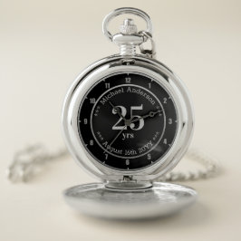 Reloj De Bolsillo 25 años de jubilación o aniversario personalizado