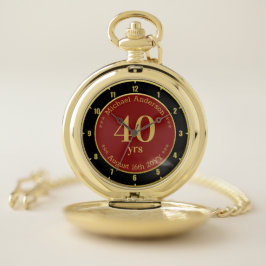 Reloj De Bolsillo 40 años de jubilación o aniversario personalizado