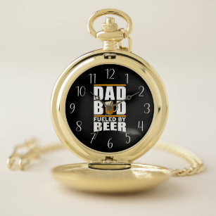 Reloj De Bolsillo arte de la palabra de cerveza bod de papá divertid
