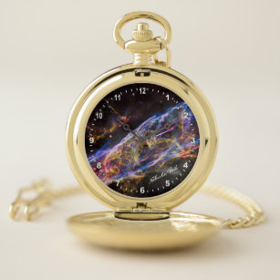 Reloj De Bolsillo Astronomía y Nebula Veil Watch, Hubble / Galaxia