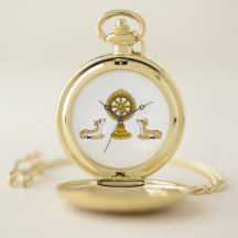 Buda Dharma Wheel & Deers Pocket Watch