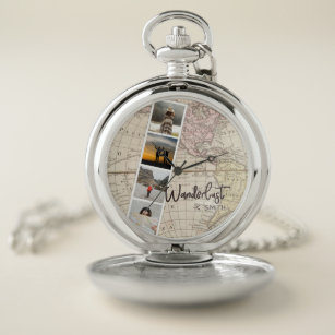 Reloj De Bolsillo Collage de fotos de Recuerdos de Viaje. Lujuria.