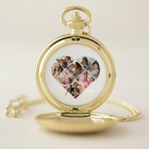 Reloj De Bolsillo Collage del corazón