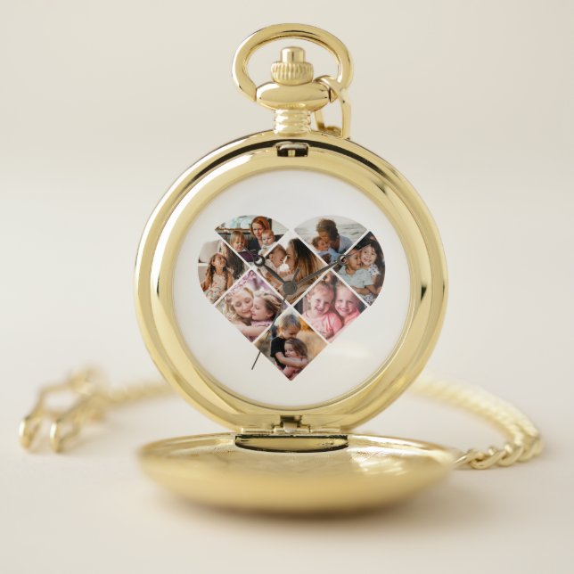 Reloj De Bolsillo Collage del corazón (Interior)