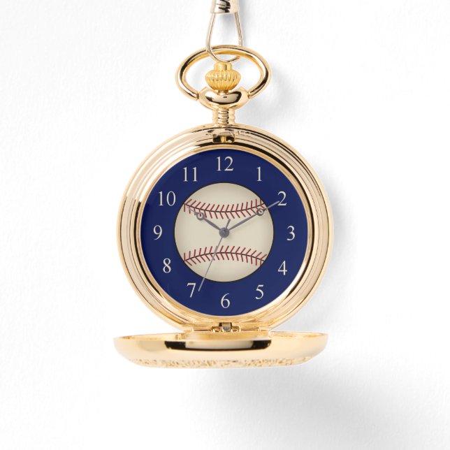 Reloj de bolsillo del béisbol de oro (Anverso)