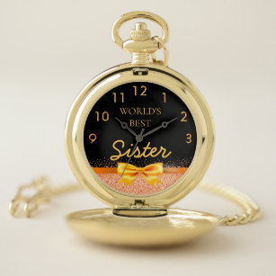 Reloj De Bolsillo El mejor oro negro del mundo de las hermanas rosas