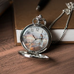 Reloj De Bolsillo Foto de aniversario moderno personalizada<br><div class="desc">Diseño elegante con una foto personalizada perfecta para regalos de Navidades,  como regalo del Día del Padre,  aniversario de bodas,  etc.</div>