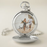 Reloj De Bolsillo Foto robada. Tipografía de nombre y año.<br><div class="desc">Disponible aquí: http://www.zazzle.com/produkto</div>