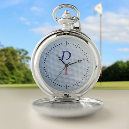 Reloj De Bolsillo Golf Ball Dimples Golfer Monogrammed Pocket Watch