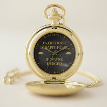 Happy Hour Heded Pocket Watch