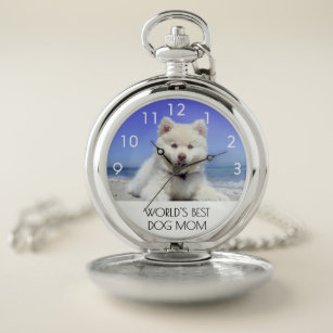 Reloj De Bolsillo La mejor foto de mamá mascota de perro del mundo d