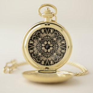 Reloj De Bolsillo Mandala artística púrpura magenta