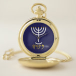 Reloj De Bolsillo Menorah Paleo Hebrew<br><div class="desc">Letras en hebreo de Menorah Paleo. Personalice agregando su propio nombre. Para hacer de este su propio diseño 'Haga clic para Personalizar más adelante" ... o 'Transfiera este diseño' para imprimir el mismo diseño en un producto diferente. ¿De dónde viene la Menorah? Viene de la Biblia, en el libro del...</div>