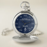 Reloj De Bolsillo Nautical Anchor 80th Birthday Vintage Navy<br><div class="desc">Ancla,  náutica,  80 años de ser increíble. Est. 1943. 80º cumpleaños,  80,  80 años,  azul marino y blanco,  reloj divertido.</div>