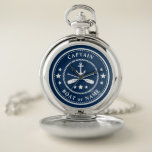 Reloj De Bolsillo Nautical Anchor Oars Capitán Naval Nombre Barco<br><div class="desc">Un Ancla Náutico y Oars - Paddles Plus Stars con Capitán Rango u otro título y Su Nombre o Nombre de Barco en un Elegante reloj de bolsillo. Este Pocket Watch personalizado no sólo será el momento sino también un divertido artículo de conversación. Perfecto para el Día del Padre pero...</div>