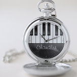 Reloj De Bolsillo NOMBRE Personalizado Pianista Claves De Piano Maes<br><div class="desc">Personalizar este verdaderamente único y único nombre personalizado pianista o regalo de profesor de música de piano. ¡Una adición perfecta a tu decoración musical! Personalizado con su nombre o texto Personalizado! Un regalo perfecto para esa persona especial en tu vida. Profesor de piano - Keyboestandar - Teclado - Músico</div>