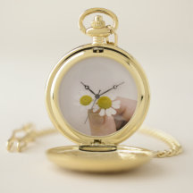 Reloj de Bolsillo Pastel Daisy – Flora Inspirada e