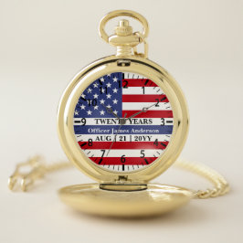Reloj De Bolsillo Patria de la retirada de la FLAG de Estados Unidos