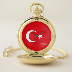 Reloj de bolsillo patriótico con de Turquía