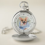 Reloj De Bolsillo Personalizado Minimalista moderno Mascota de fotog<br><div class="desc">Perfecto para los amantes de las mascotas o para alguien que ha perdido un querido bebé de piel: ¡Este diseño minimo y limpio muestra una foto favorita de tu perro,  gato o cualquier otro mascota querido! Personalice su foto favorita y haga de ésta un regalo perfecto para su familia.</div>