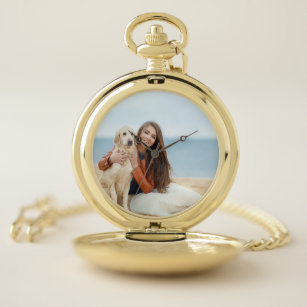 Reloj De Bolsillo Personalizado Photo Gold o Silver Alloy Pocket Wat