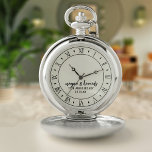 Reloj De Bolsillo Pocket Watch, el décimo quinto aniversario Boda pe<br><div class="desc">Celebre su 15º aniversario de boda con un rústico reloj de bolsillo con números romanos. Sólo tienes que añadir tus nombres y fecha de boda</div>