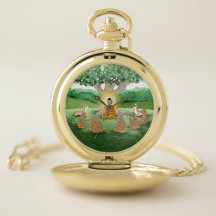 Primer sermón de Buda enseñando Pocket Watch