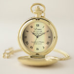Reloj De Bolsillo Prueba de oro del tiempo Boda de Novia y Groom<br><div class="desc">Prueba del tiempo Boda de Novia Groom o reloj de bolsillo del aniversario</div>